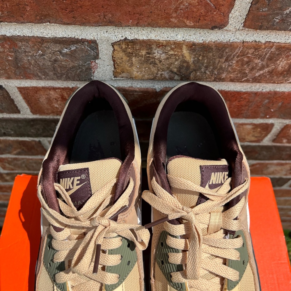 Nike Air Max 90 in Tan, Brown, and Olive - Picture 3 of 10